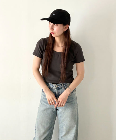 【】THE NORTH FACE(ザ・ノースフェイス)/コットン ワンポイント キャップ 配色 帽子/TNF MINI LOGO BALL CAP | IM5262010 | ブラック