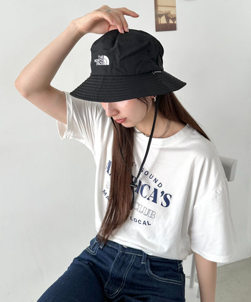 【】THE NORTH FACE(ザ・ノースフェイス)/吸湿速乾 冷感素材 ナイロンバケットハット サファリハット アドベンチャーハット ロゴ刺繍/TNF LIGHT BUCKET HAT | IM5262011 | ブラック