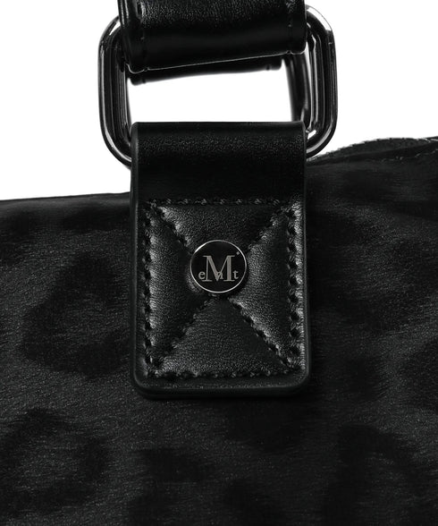 MUCENT(ムセント)/A4サイズ収納可 大容量 レオパード メタルロゴ ショルダーバッグ/ROZAN LEOPARD METAL LOGO SHOULDER BAG | AT1262015 | ブラック