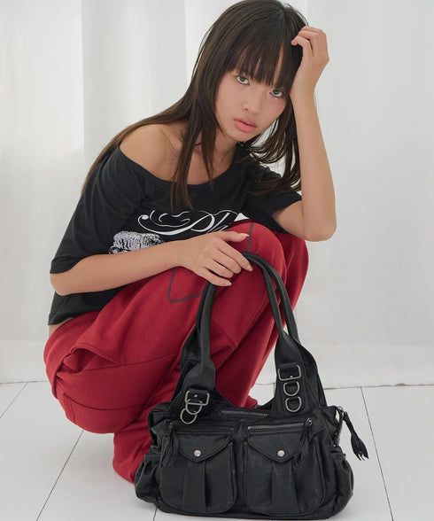 FANCY CLUB(ファンシークラブ)/大容量 ショルダー トート ホーボーバッグ/RANMA HOBO BAG | AT1262016 | ブラック