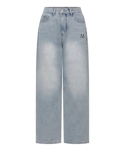 MUCENT(ムセント)/バック レタリング ワイド デニムパンツ/NOVA BACK LETTERING WIDE DENIM PANTS | AT2262017 | ライトブルー