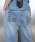MUCENT(ムセント)/バック レタリング ワイド デニムパンツ/NOVA BACK LETTERING WIDE DENIM PANTS | AT2262017 | ライトブルー
