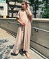【マタニティ】産前・産後◎Vネックシャーリングロングワンピース Vネックデザインマタニティワンピース Vネックシャーリング楽々ワンピ サイドポケット付き■動画あり | MD2265052 | ベージュ