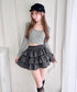 【チェック＆無地】ティアードフリルミニスカート | LO2265058 | ブラック系その他