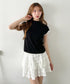 ドットレースフレンチスリーブトップス | LO2262005 | ブラック