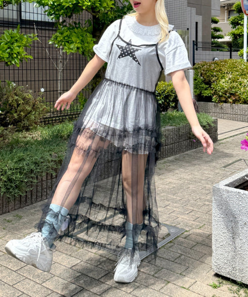 フリルチュールキャミワンピース | SL2265077 | ブラック