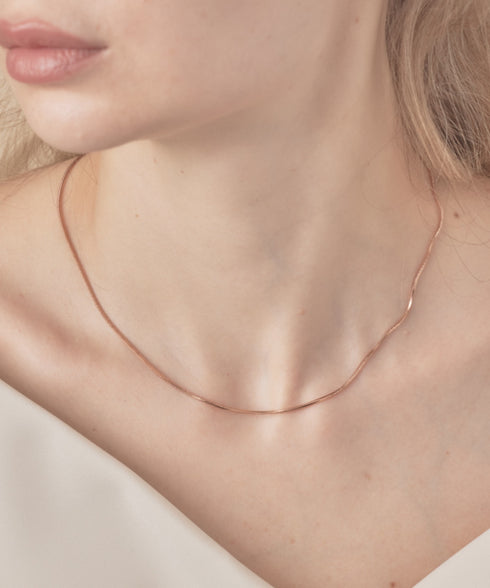 シンプルスネークチェーンネックレス1mm / simple snake necklace | SW4265083 | ピンク