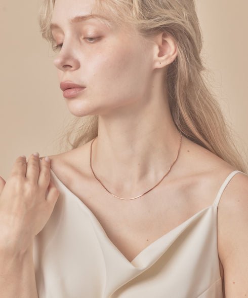 シンプルスネークチェーンネックレス1mm / simple snake necklace | SW4265083 | ピンク
