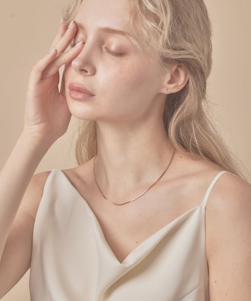 シンプルスネークチェーンネックレス1mm / simple snake necklace | SW4265083 | ピンク