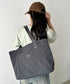 【】THE NORTH FACE(ザ・ノースフェイス)/PC A4収納可 大容量 トートバッグ ロゴプリント / LINDEN TOTE BAG | IM1262021 | チャコールグレー