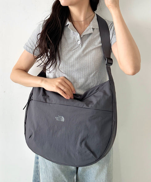 【】THE NORTH FACE(ザ・ノースフェイス)/2WAY ロゴプリント ショルダーバッグ ホーボーバッグ/LINDEN HOBO CROSSBODY | IM1262023 | チャコールグレー