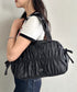 【】THE NORTH FACE(ザ・ノースフェイス)/ショルダートートバッグ ギャザーデザイン ロゴプレート/BONNEY SR SHOULDER TOTE | IM1262024 | ブラック