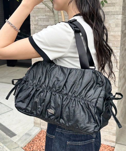【】THE NORTH FACE(ザ・ノースフェイス)/ショルダートートバッグ ギャザーデザイン ロゴプレート/BONNEY SR SHOULDER TOTE | IM1262024 | ブラック