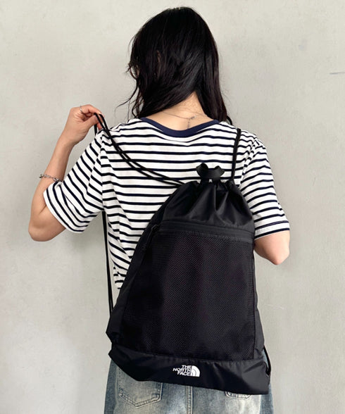 【】THE NORTH FACE(ザ・ノースフェイス)/ナップサック サブバッグ メッシュ シューズバッグ ロゴプリント/STANDARD MULTI BAG | IM1262025 | ブラック