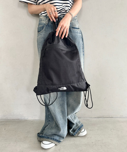 【】THE NORTH FACE(ザ・ノースフェイス)/ナップサック サブバッグ メッシュ シューズバッグ ロゴプリント/STANDARD MULTI BAG | IM1262025 | ブラック