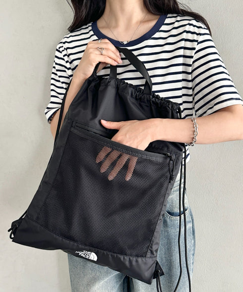 【】THE NORTH FACE(ザ・ノースフェイス)/ナップサック サブバッグ メッシュ シューズバッグ ロゴプリント/STANDARD MULTI BAG | IM1262025 | ブラック