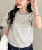POLOCHAMPS(ポロチャンプス)/ ワンポイント刺繍 クルーネック半袖Tシャツ ボーダー/刺繍Tシャツ | IM2262028 | グレー