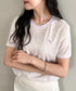 POLOCHAMPS(ポロチャンプス)/ ワンポイント刺繍 クルーネック半袖Tシャツ ボーダー/刺繍Tシャツ | IM2262028 | パープル