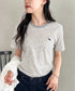 POLOCHAMPS(ポロチャンプス)/ ワンポイント刺繍 クルーネック半袖Tシャツ ボーダー/刺繍Tシャツ | IM2262028 | グレー