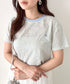 POLOCHAMPS(ポロチャンプス)/ ワンポイント刺繍 クルーネック半袖Tシャツ ボーダー/刺繍Tシャツ | IM2262028 | サックスブルー