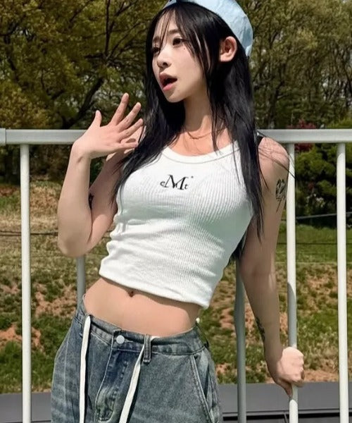 MUCENT(ムセント)/バック ディティール スリーブレス アメスリ タンクトップ/BACK DETAIL SIGNATURE SLEEVELESS | AT2262042 | ホワイト