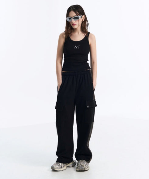 MUCENT(ムセント)/バック ディティール スリーブレス アメスリ タンクトップ/BACK DETAIL SIGNATURE SLEEVELESS | AT2262042 | ブラック