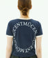MUCENT(ムセント)/バックロゴ 配色 リングカラー クロップド 半袖 Tシャツ/RINGER HALF T | AT2262043 | ネイビー