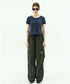 MUCENT(ムセント)/バックロゴ 配色 リングカラー クロップド 半袖 Tシャツ/RINGER HALF T | AT2262043 | ネイビー