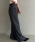 丈感長めでシーズンレス♪ ベーシックデザインストレートスラックスパンツ【オフィスカジュアル】前ボタン仕様 | MD2265067 | グレー
