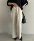 丈感長めでシーズンレス♪ウエストゴム楽々ストレートパンツ艶見えパンツ | MD2265071 | ベージュ