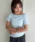ドレープリラックストップス ドレープ半袖トップス | MD2262021 | ブルー