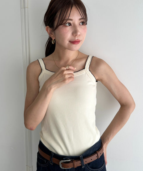 単品使いやインナーとしても♪配色キャミソール | MD2262025 | アイボリー