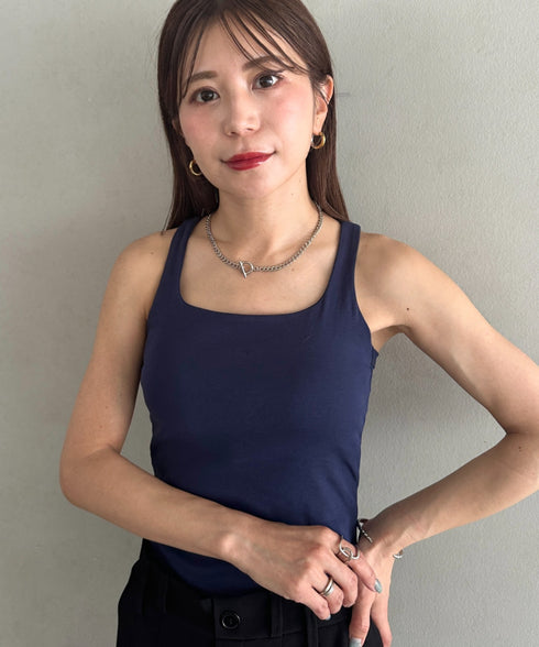 カップ付きスタイリッシュタンクトップ 普段着からトレーニングウェアにも◎ | MD2262031 | ネイビー