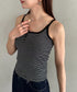 カップ付き配色 ヘンリーボーダーキャミソール | MD2262039 | ブラック