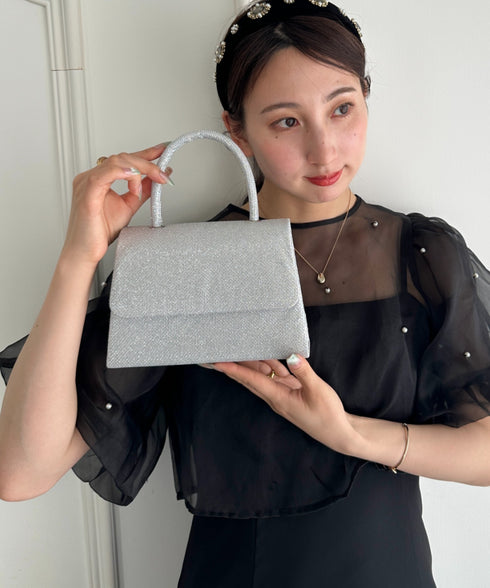 2WAYスクエアハンドバッグ ショルダーバッグ パーティーバッグ結婚式 オケージョン パーティー お呼ばれ | MD1265083 | シルバー