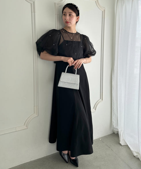 2WAYスクエアハンドバッグ ショルダーバッグ パーティーバッグ結婚式 オケージョン パーティー お呼ばれ | MD1265083 | シルバー
