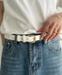 6色展開マットゴールドバックルシンプルPUベルト | MD6265093 | オフホワイト
