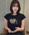 MUCENT(ムセント)/レオパード ヒョウ柄 ハート ハーフ クロップド Tシャツ トップス/SIERRA LEOPARD HEART HALF T UNISEX | AT2262062 | ブラック