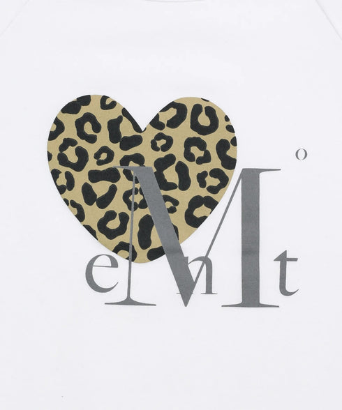 MUCENT(ムセント)/レオパード ヒョウ柄 ハート ハーフ クロップド Tシャツ トップス/SIERRA LEOPARD HEART HALF T UNISEX | AT2262062 | ホワイト
