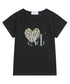 MUCENT(ムセント)/レオパード ヒョウ柄 ハート ハーフ クロップド Tシャツ トップス/SIERRA LEOPARD HEART HALF T UNISEX | AT2262062 | ブラック