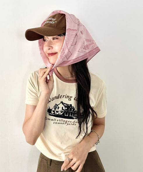 THE NORTH FACE(ザ・ノースフェイス)/コットン プリント バンダナ スカーフ/BANDANA_PINE CONE | IM6262065 | ピンク