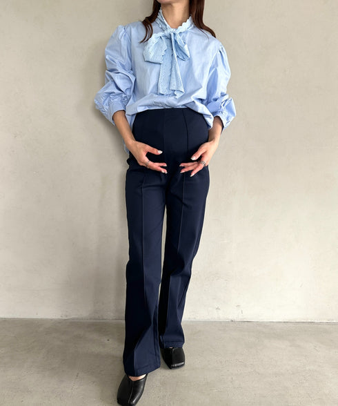 【マタニティ】のびのびセンターラインフレアマタニティパンツ | MD2265099 | ネイビー