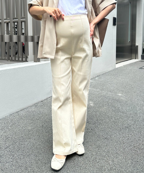 【マタニティ】のびのびセンターラインフレアマタニティパンツ | MD2265099 | アイボリー