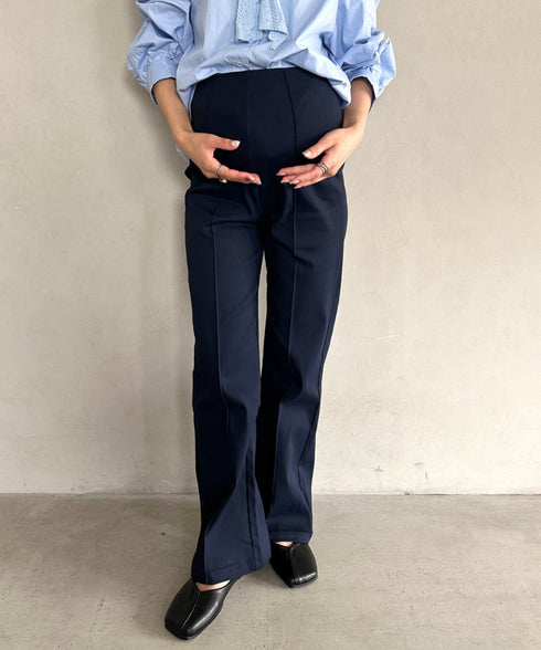 【マタニティ】のびのびセンターラインフレアマタニティパンツ | MD2265099 | ネイビー