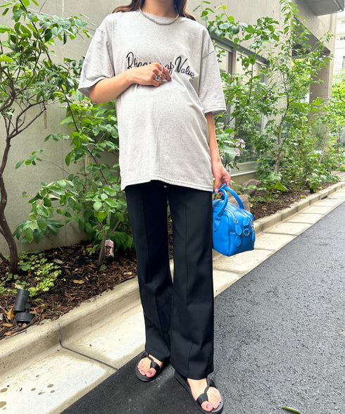 【マタニティ】のびのびセンターラインフレアマタニティパンツ | MD2265099 | ブラック