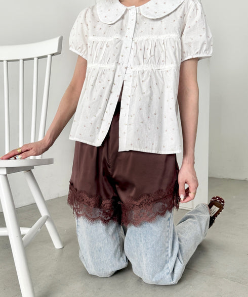 サテンレースショートパンツ | SL2265112 | ブラウン