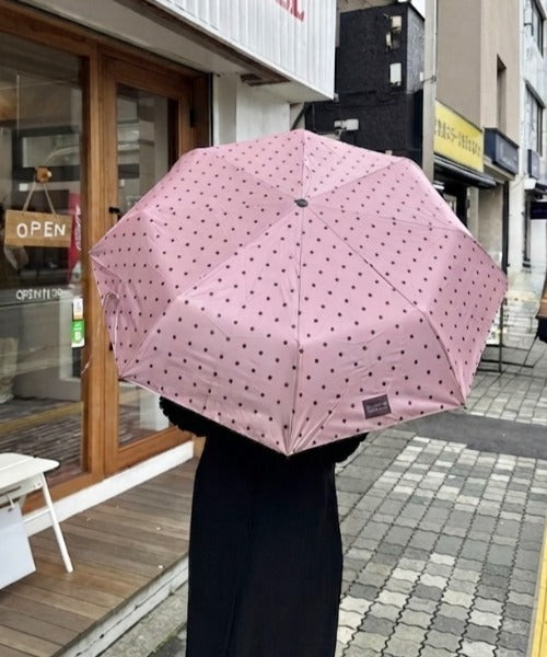 7色展開【晴雨兼用】ドット折り畳み傘 | MD6262045 | ピンク