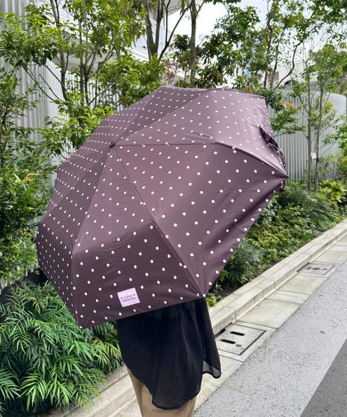 7色展開【晴雨兼用】ドット折り畳み傘 | MD6262045 | ブラウン