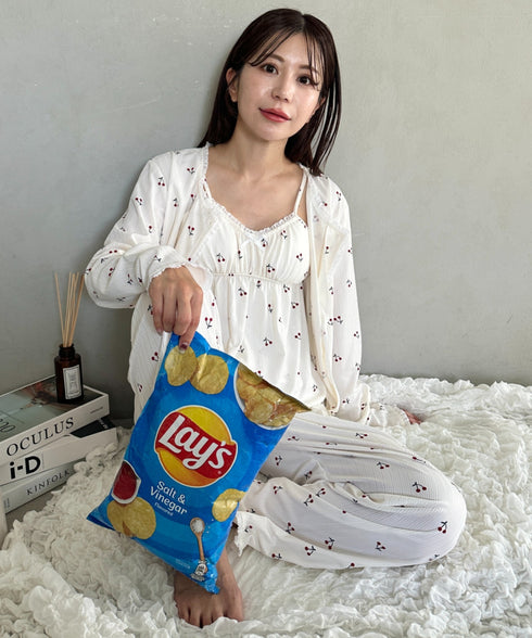 【3点SET】アソートルームウェア パジャマ カップ付きキャミ/ ロングパンツ/前開きトップス | MD2265100 | ホワイト系その他2