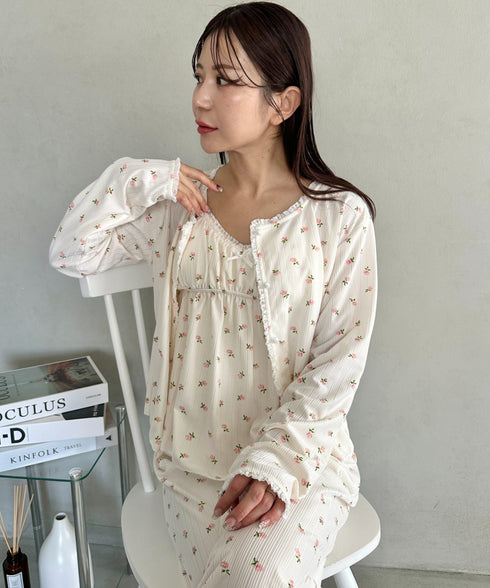 【3点SET】アソートルームウェア パジャマ カップ付きキャミ/ ロングパンツ/前開きトップス | MD2265100 | ホワイト系その他4